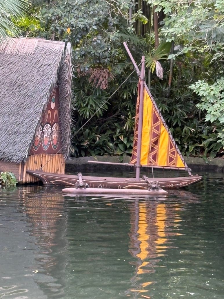 Large-format 3D-printed outrigger canoe installed at the Disneyland Jungle Cruise