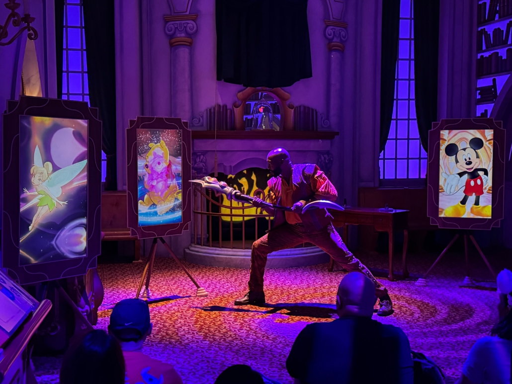 Disney Lorcana Collection Quest show in the Beast’s Library at Disney California Adventure