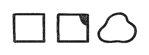 A square evolving into a cloud